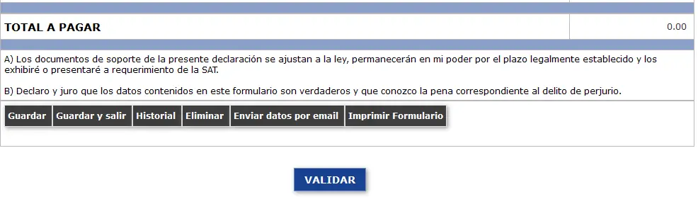 Pagar formulario SAT 2799 con boleta SAT 2000