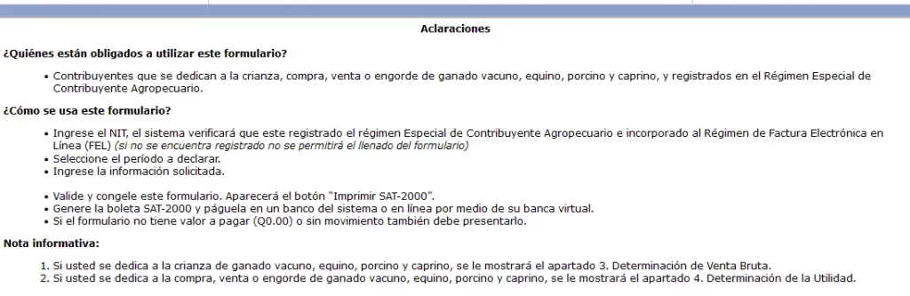 Aclaraciones y requisitos para llenar el formulario SAT-2280 IVA Régimen Contribuyente Agropecuario