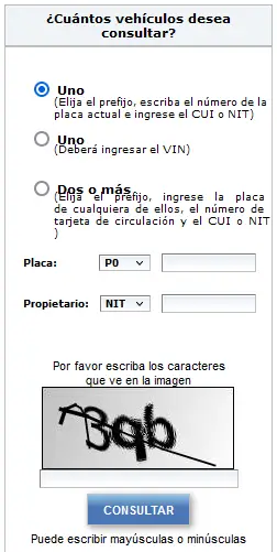 Trámite de consulta nombre a quién esta un vehículo en Guatemala