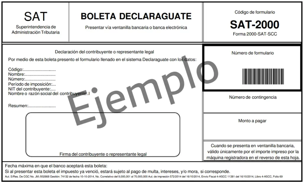 Boleto de pago IVA Régimen Contribuyente Agropecuario