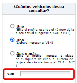 Consulta vehículo activo SAT por VIN